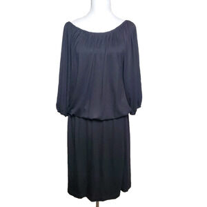 New Talbots Dress Black Womens XL‎ Long Sleeve Stretch Elastic Waist & Neckline